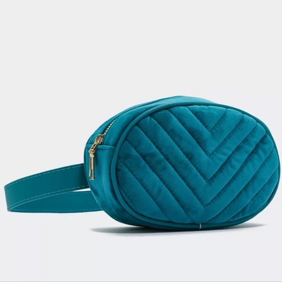 Travel PU Leather Waist Adjustable Belt Bag In Velvet Teal - Picture 12 of 14